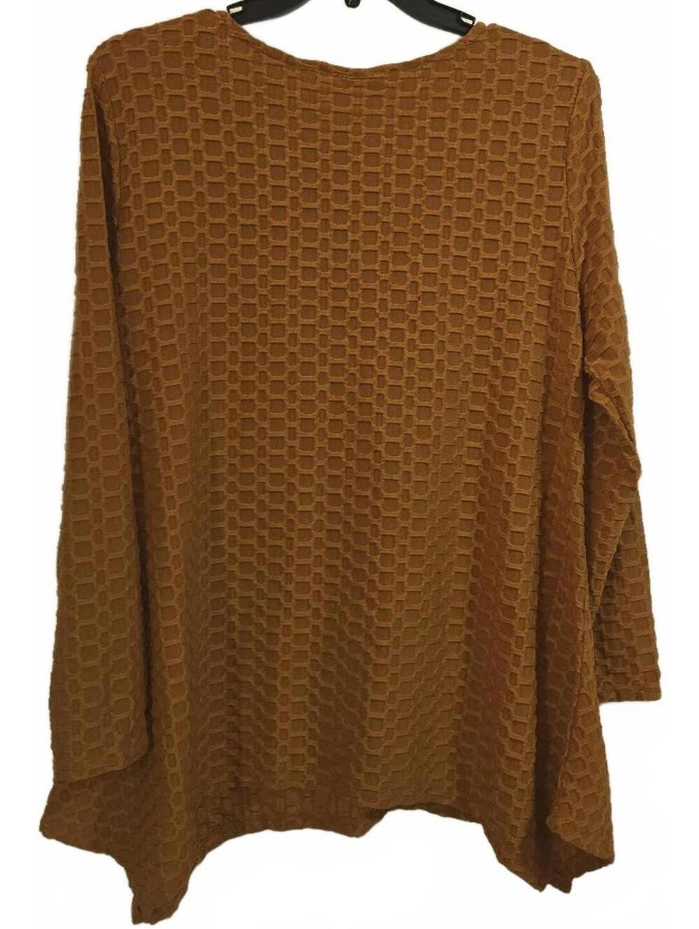 Ruby Rd. Rust Textured Long Sleeve Top Size XL - Picture 2 of 4